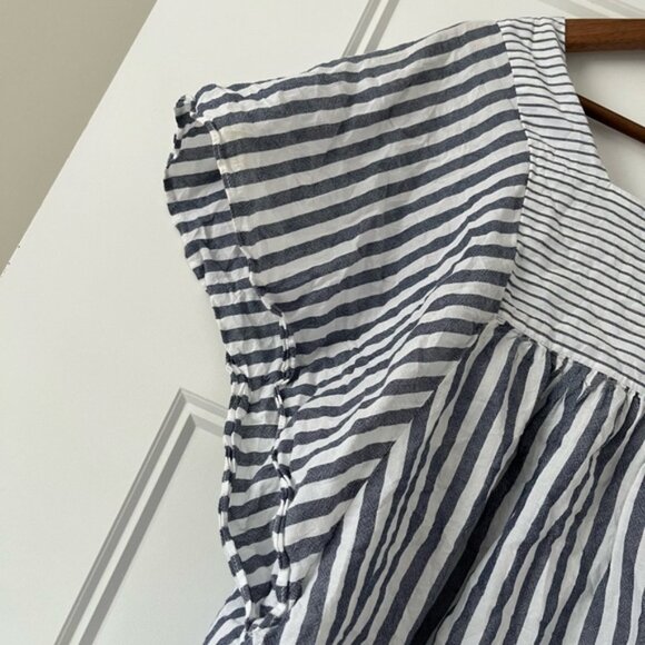 Madewell women's striped butterfly sleeve tweed short sleeve cotton - Picture 4 of 9